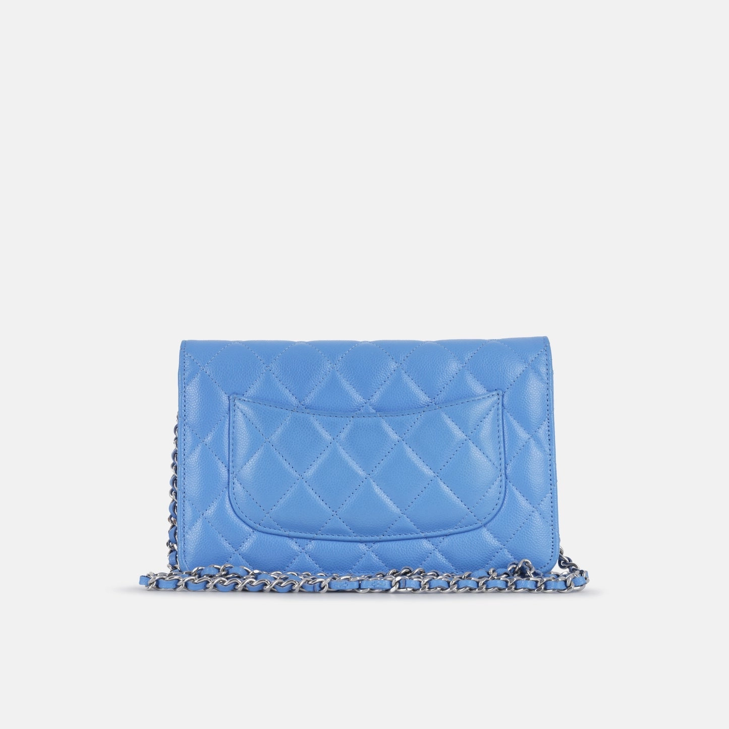 Chanel Chanel - Classic Wallet On Chain - Sky Blue Caviar SHW - Pre-Loved