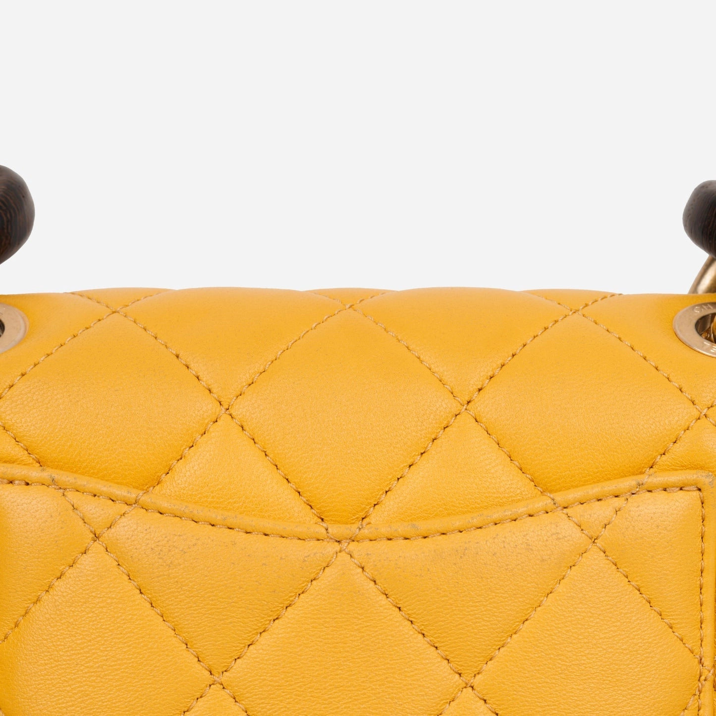 Chanel Chanel - Mini Square Wenge Wood - Yellow Lambskin AGHW - Pre-Loved