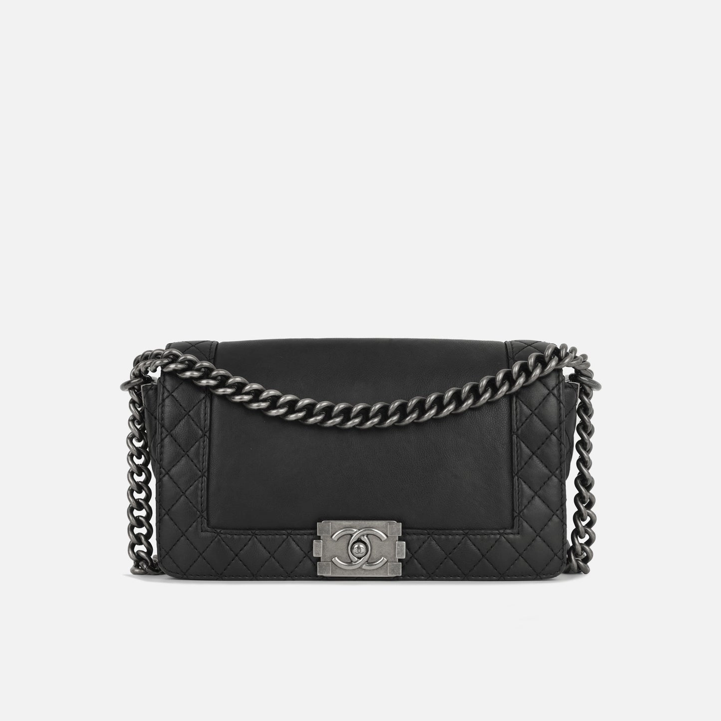 Chanel Chanel - Old Medium Boy Bag Reverso - Black Lambskin RHW - 2014- Pre-Loved