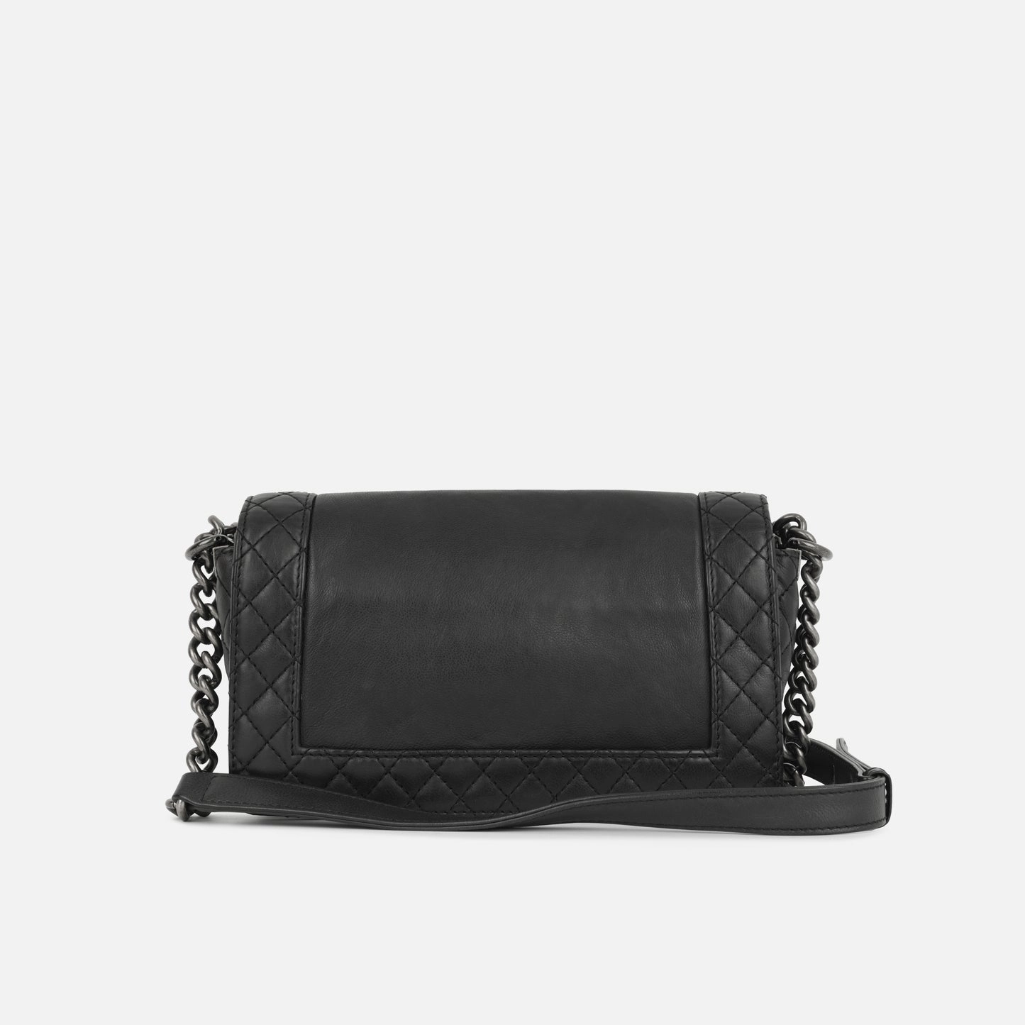 Chanel Chanel - Old Medium Boy Bag Reverso - Black Lambskin RHW - 2014- Pre-Loved