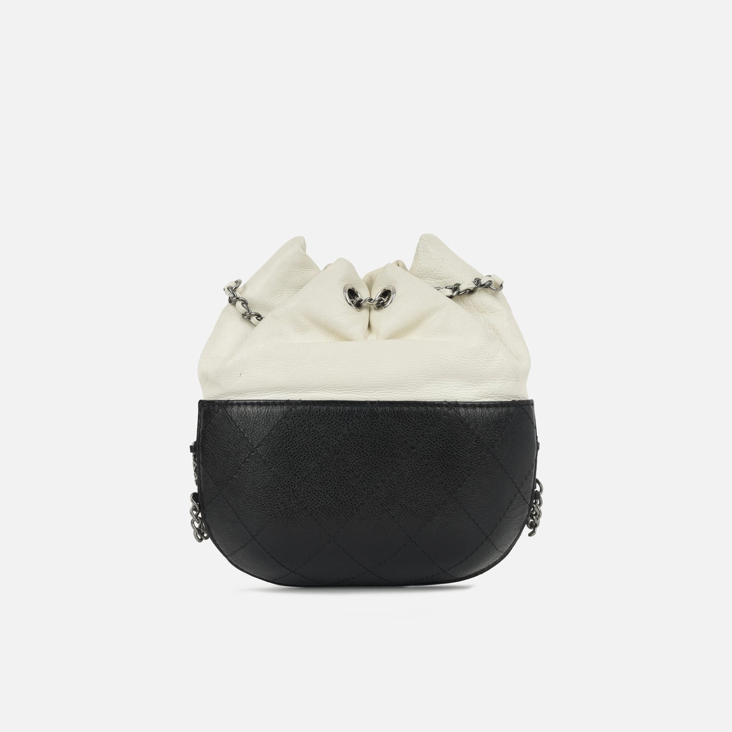 Chanel Chanel - Small Gabrielle Bucket Bag- White/Black Calfskin MHW - 2018 - Pre Loved