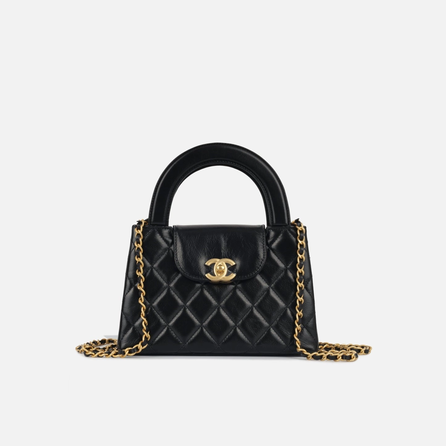 Chanel Chanel - Small Kelly Re-Edition - Black Shiny Aged Calfskin GHW - Brand New