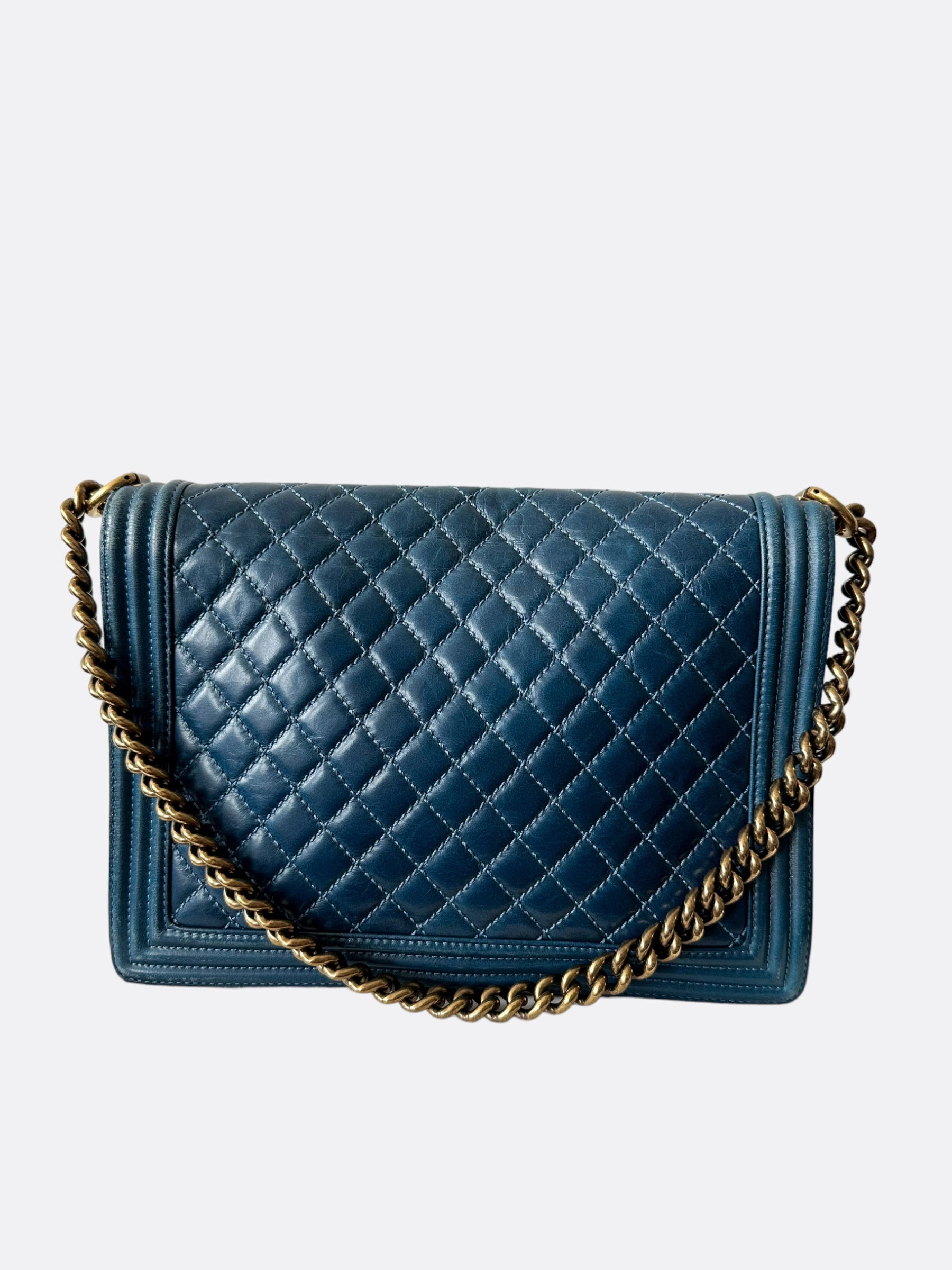Chanel Dark Blue Jumbo Boy Bag