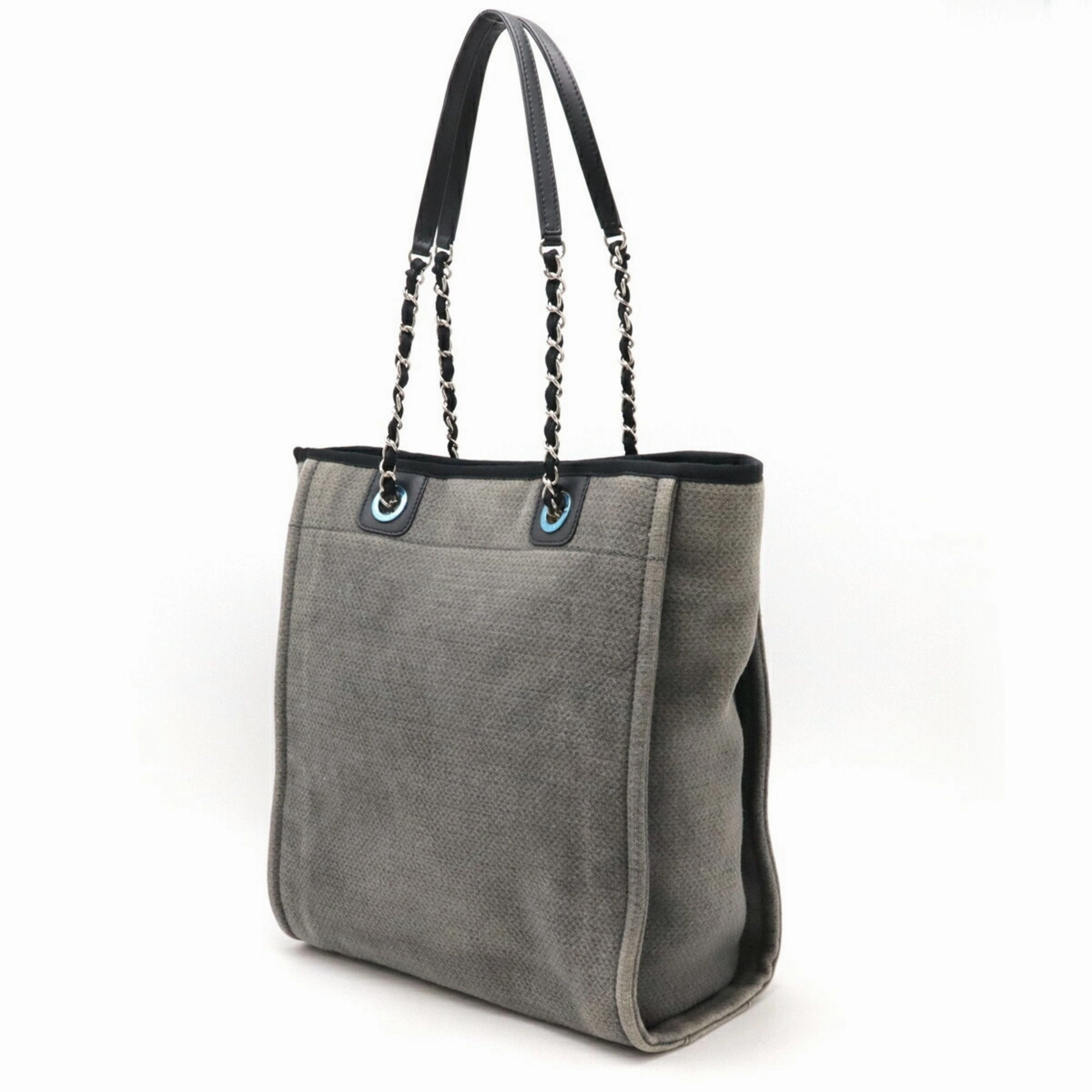 Chanel Deauville  Canvas Leather Shoulder Bag Tote Bag (Pre-Owned)