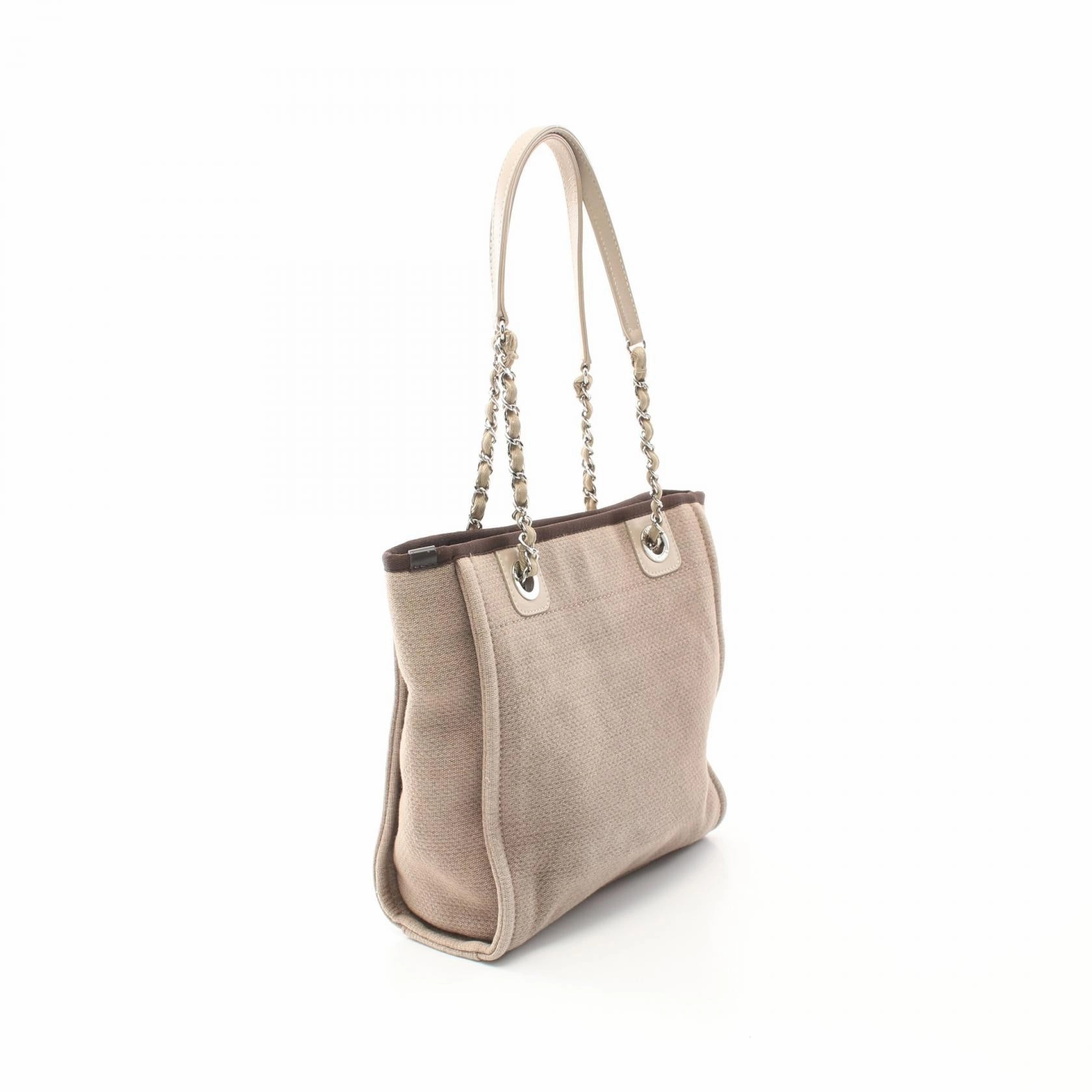 Chanel Deauville PM Canvas Leather Tote Bag
