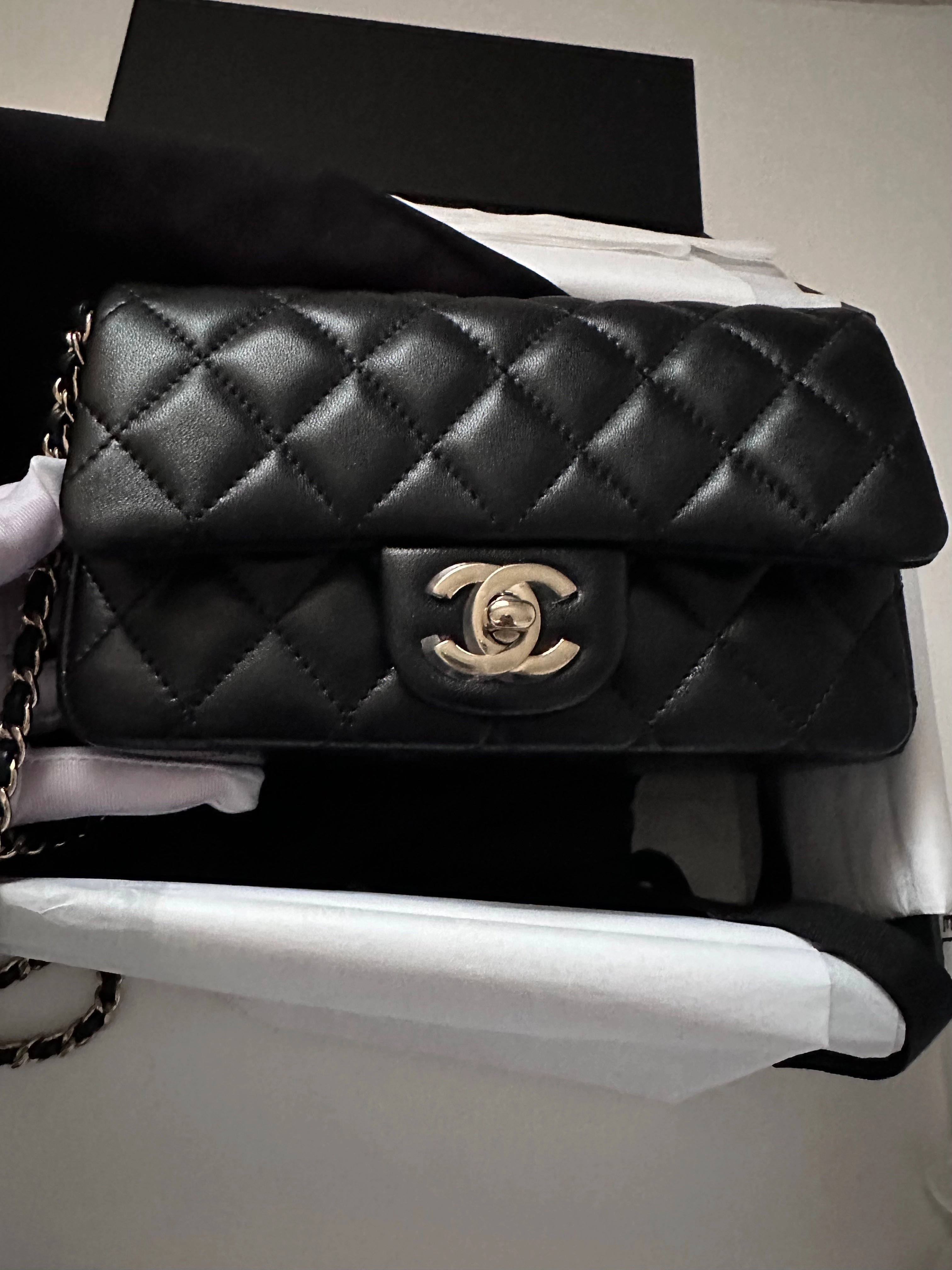 Chanel Extra Mini Rectangular Flap Bag - Black (NWT)