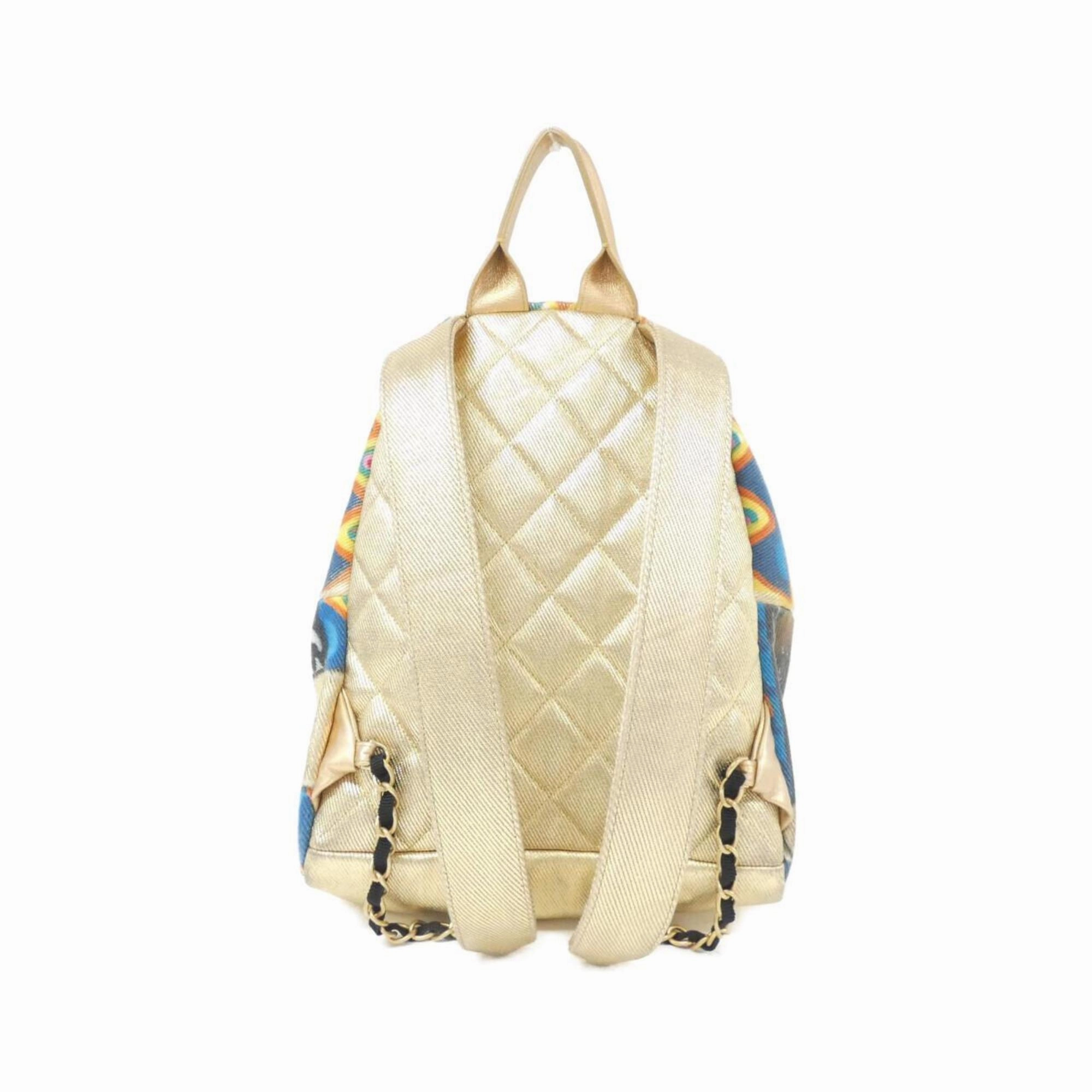 Chanel gold Cotton Leather Backpack (Pre-Owned)