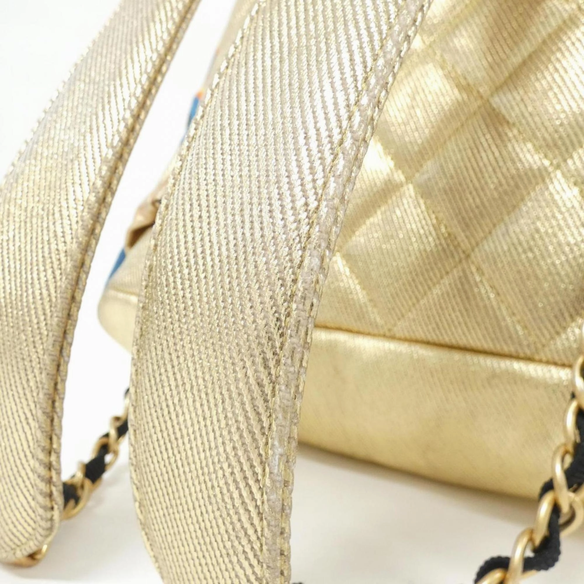 Chanel gold Cotton Leather Backpack (Pre-Owned)
