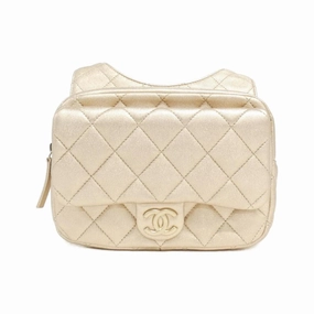 Chanel gold ivory Leather Backpack (Pre-Owned)