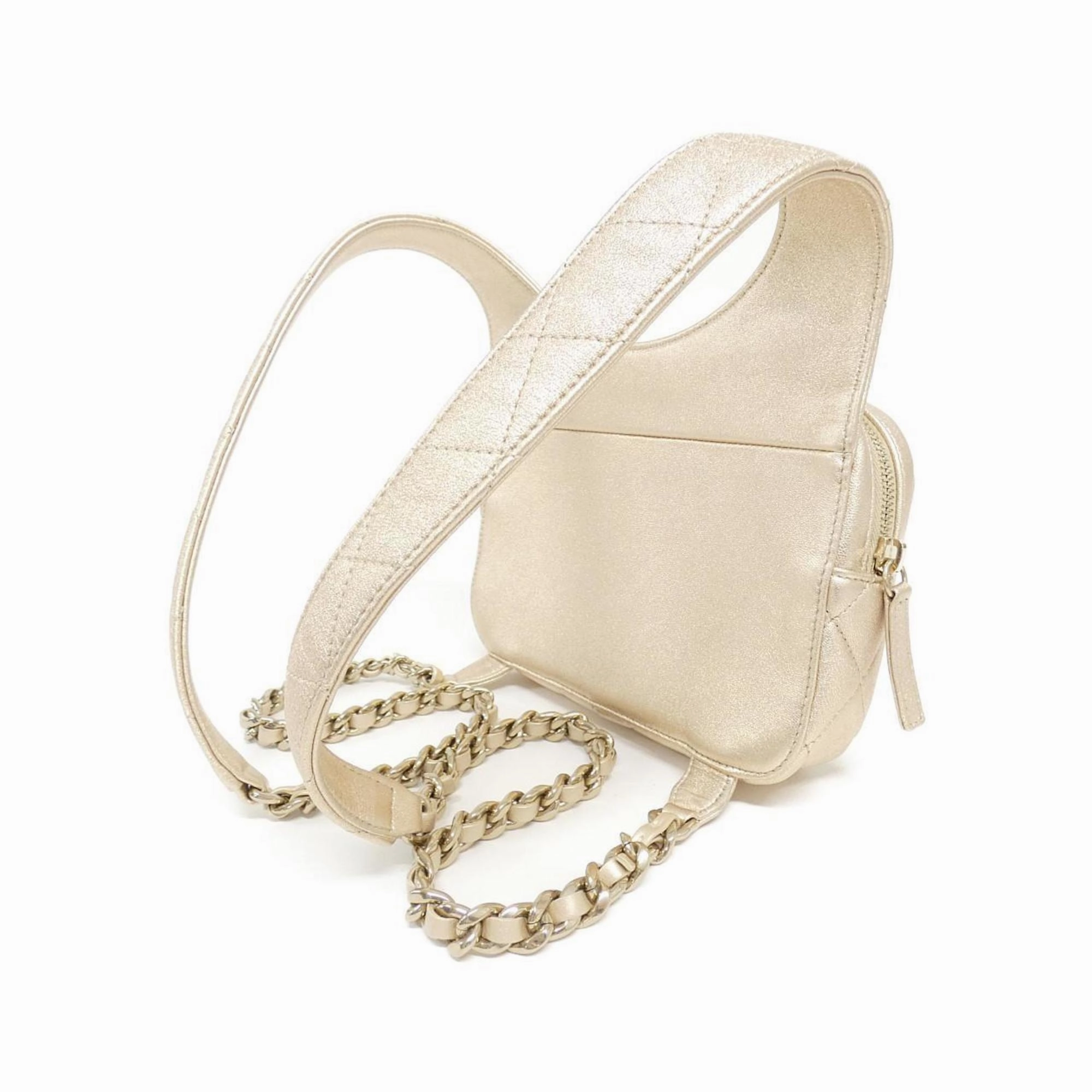 Chanel gold ivory Leather Backpack (Pre-Owned)