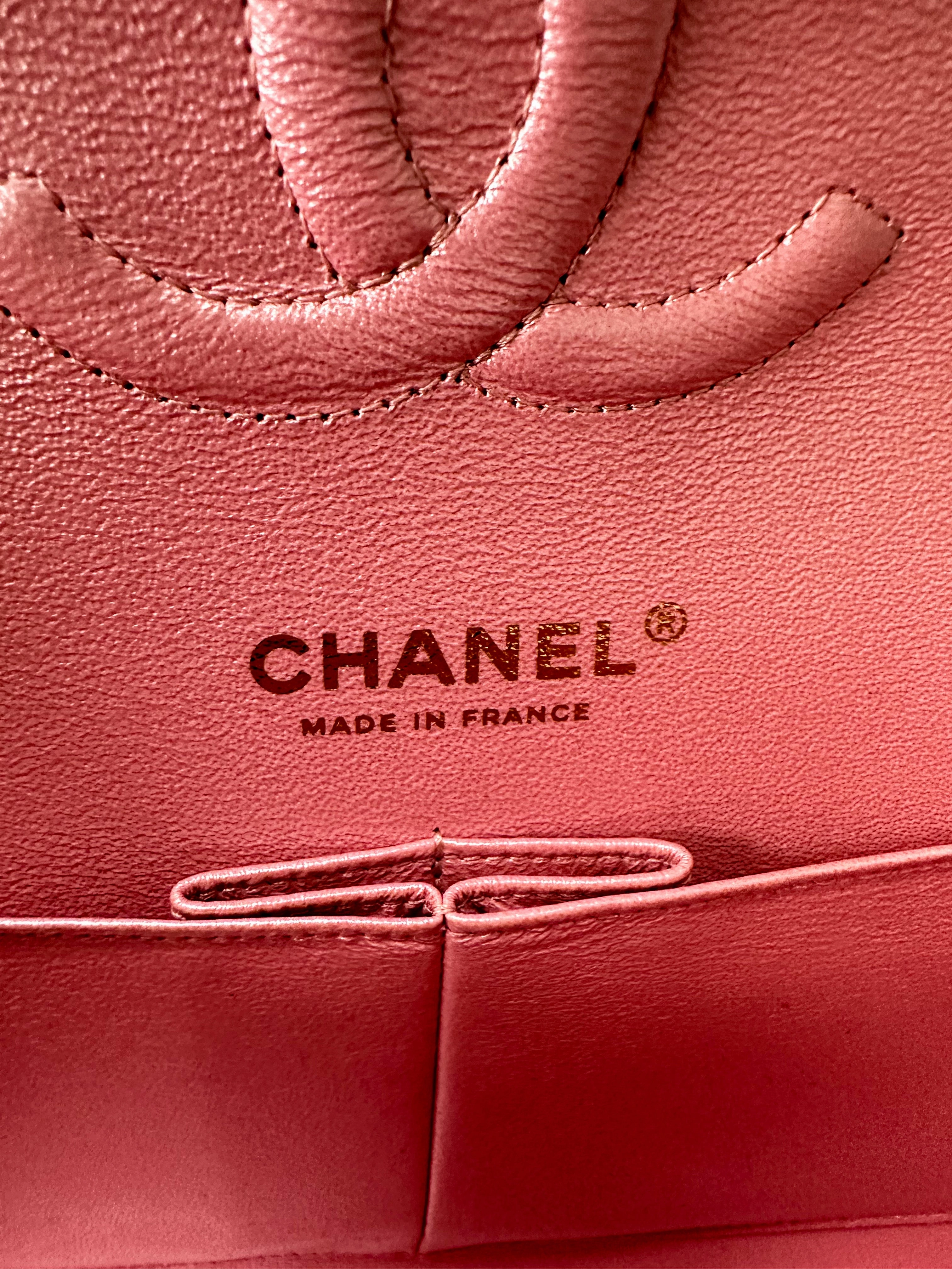 Chanel Iridescent Pink Caviar Medium Flap Bag