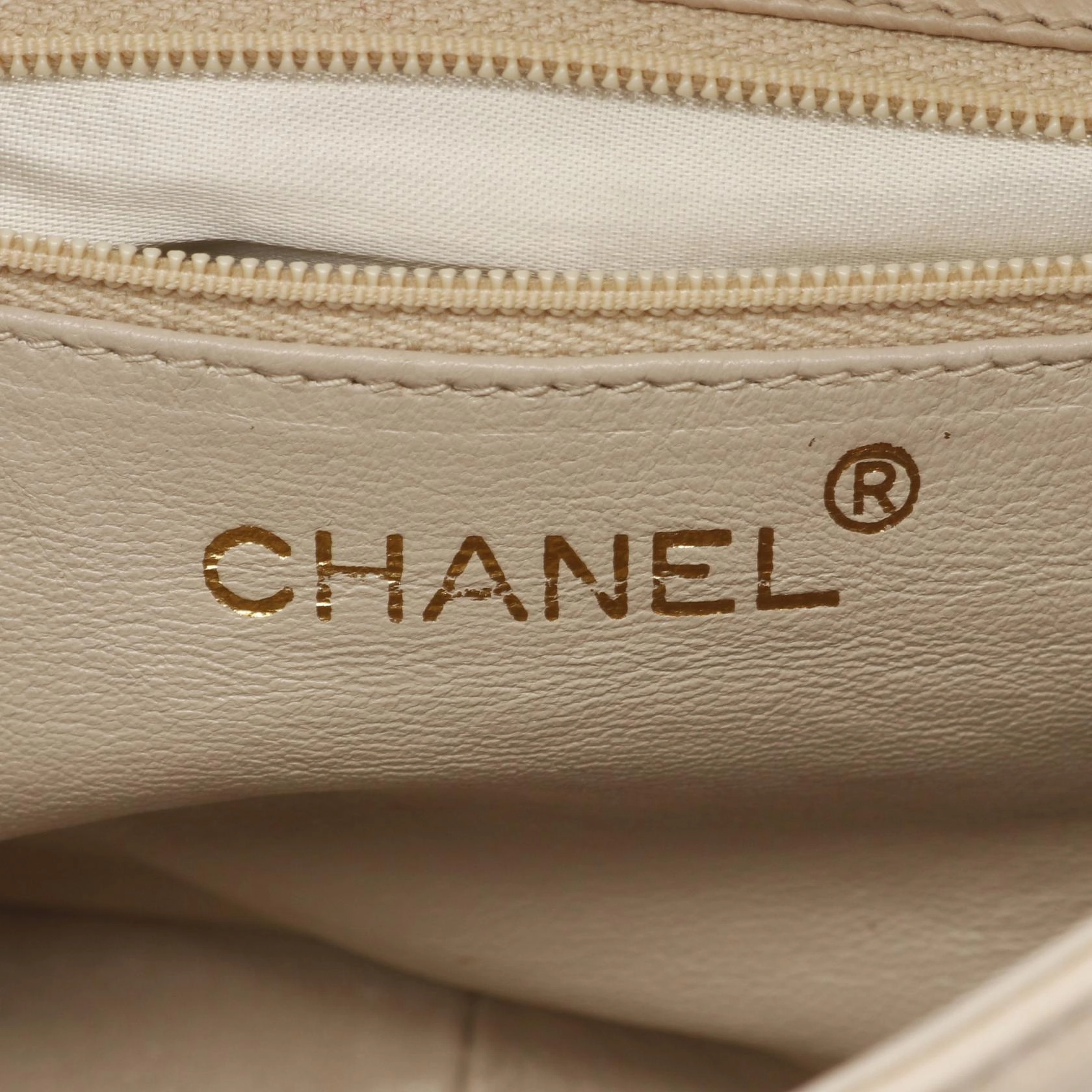 Chanel Lambskin Shoulder Bag Beige