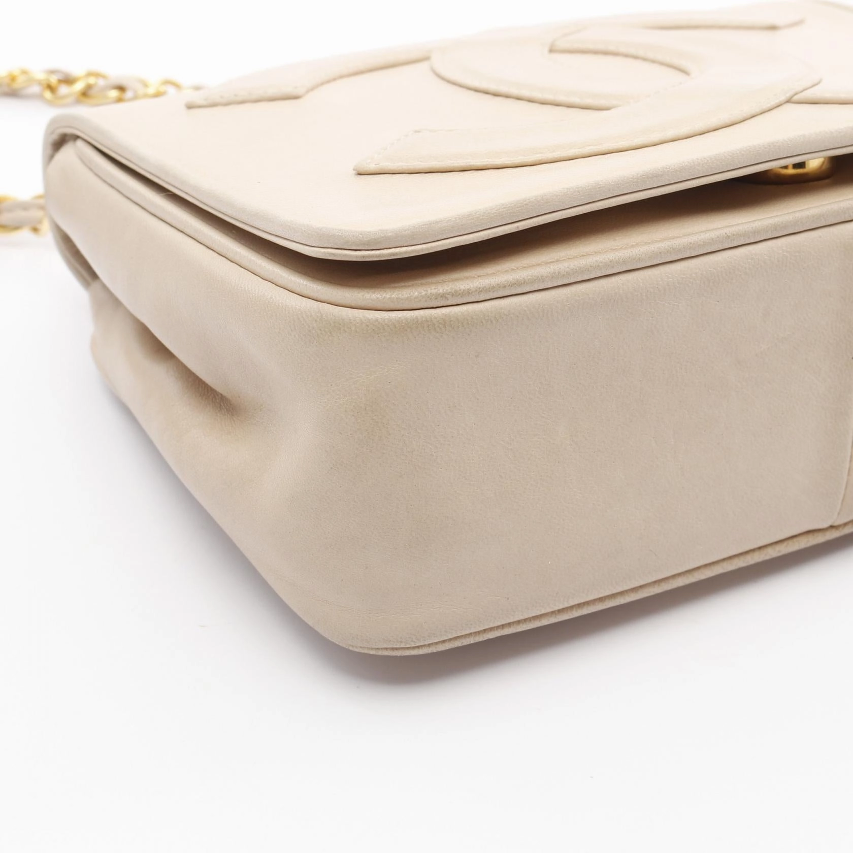 Chanel Lambskin Shoulder Bag Beige