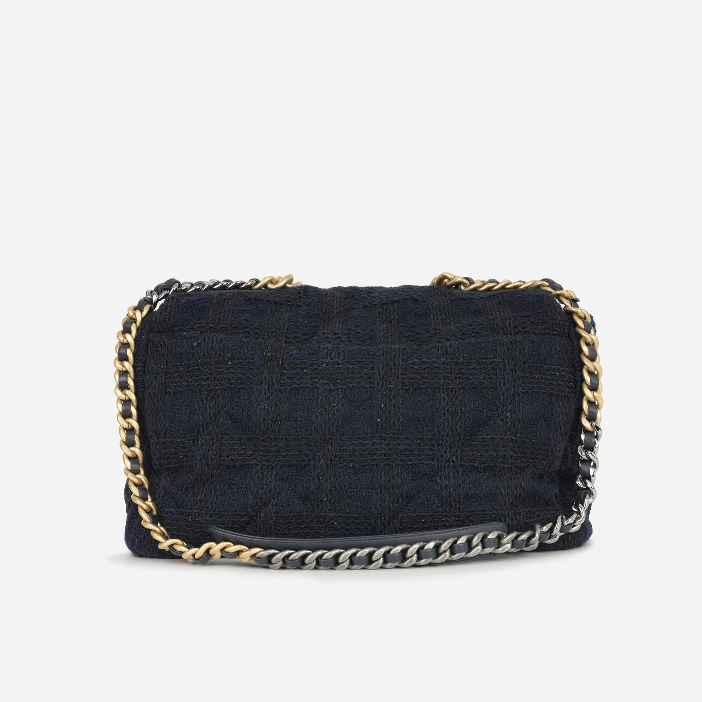 Chanel Maxi 19 Flap Bag Navy Tweed MHW