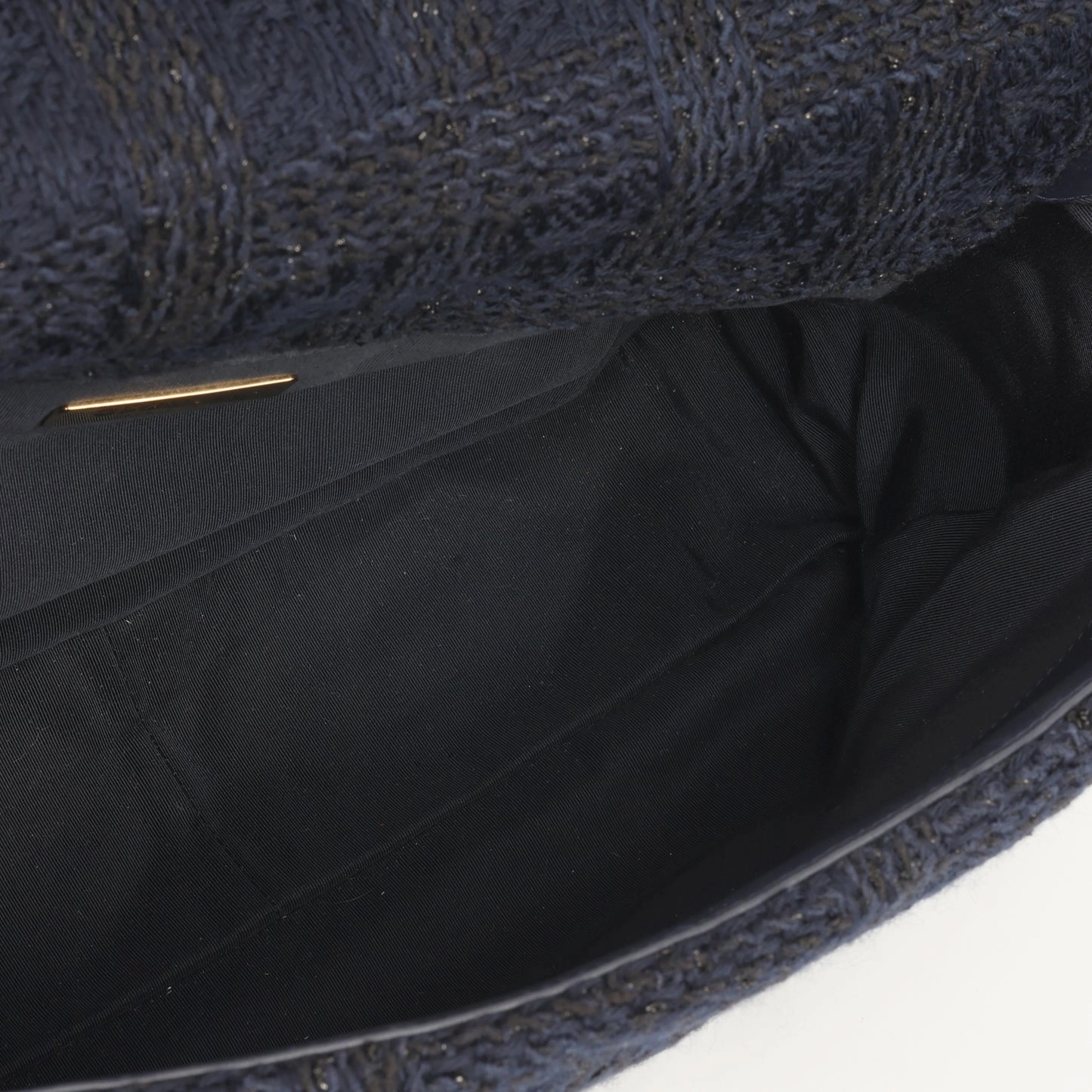 Chanel Maxi 19 Flap Bag Navy Tweed MHW