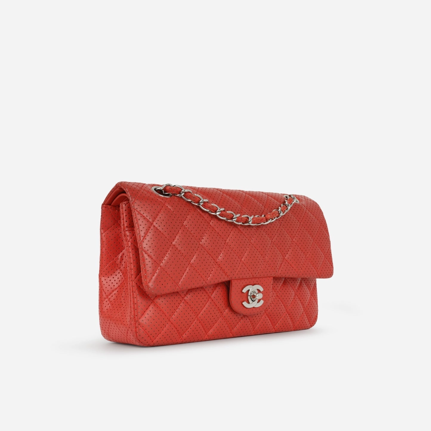 Chanel Medium Classic Flap Red Perforated Lambskin SHW 2006