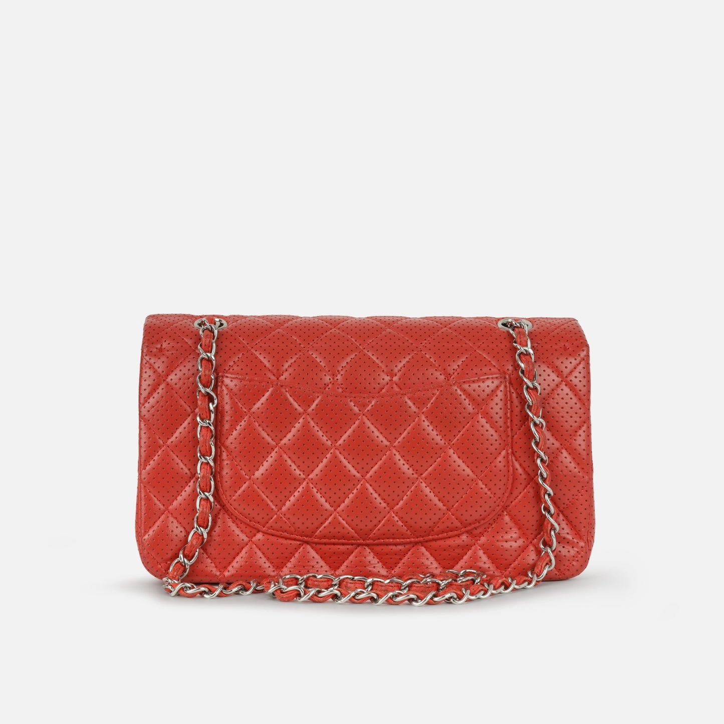 Chanel Medium Classic Flap Red Perforated Lambskin SHW 2006