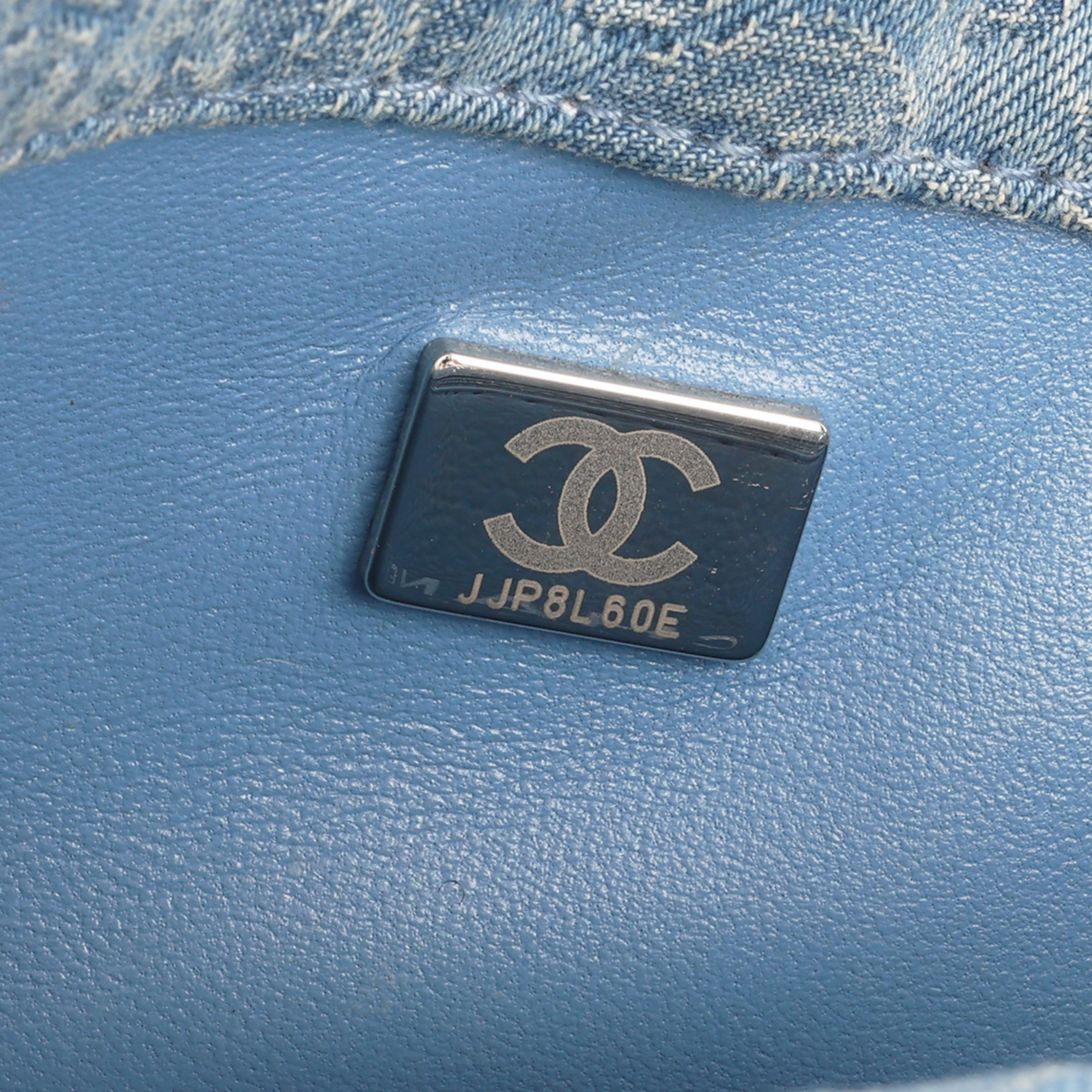 Chanel Mediun Denim Quilted Camellia Flap