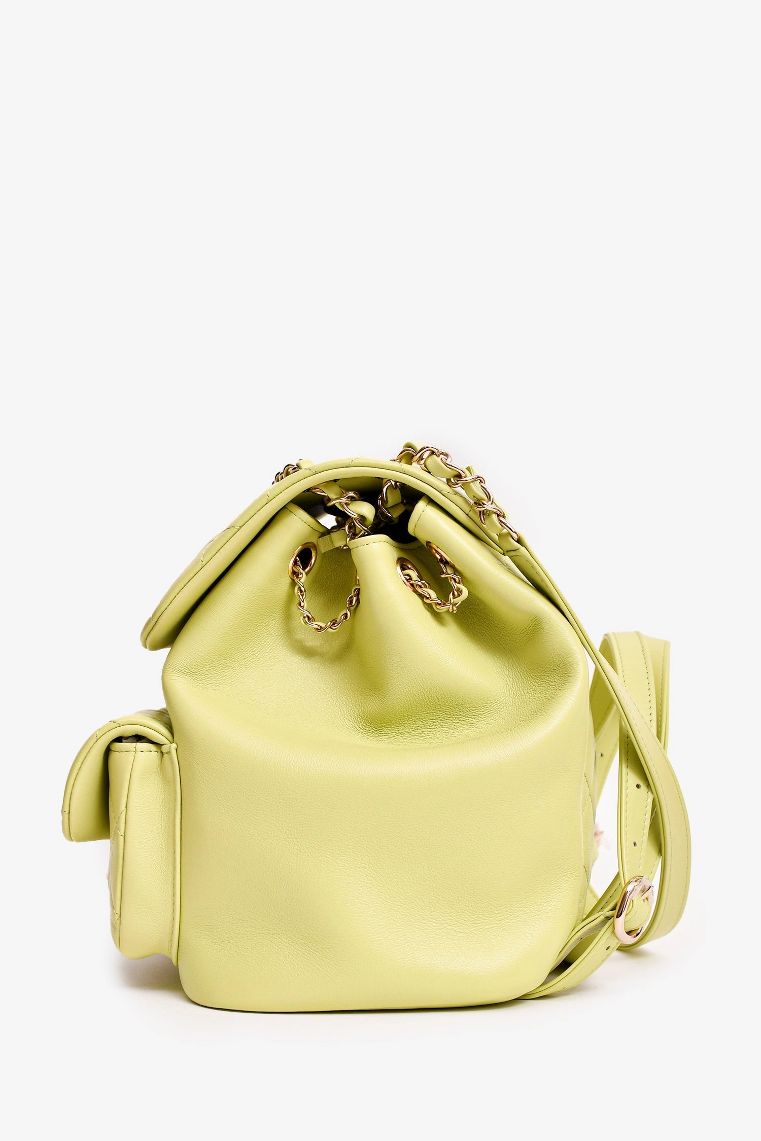 Chanel Mint Green Lambskin Small GHW Duma Backpack