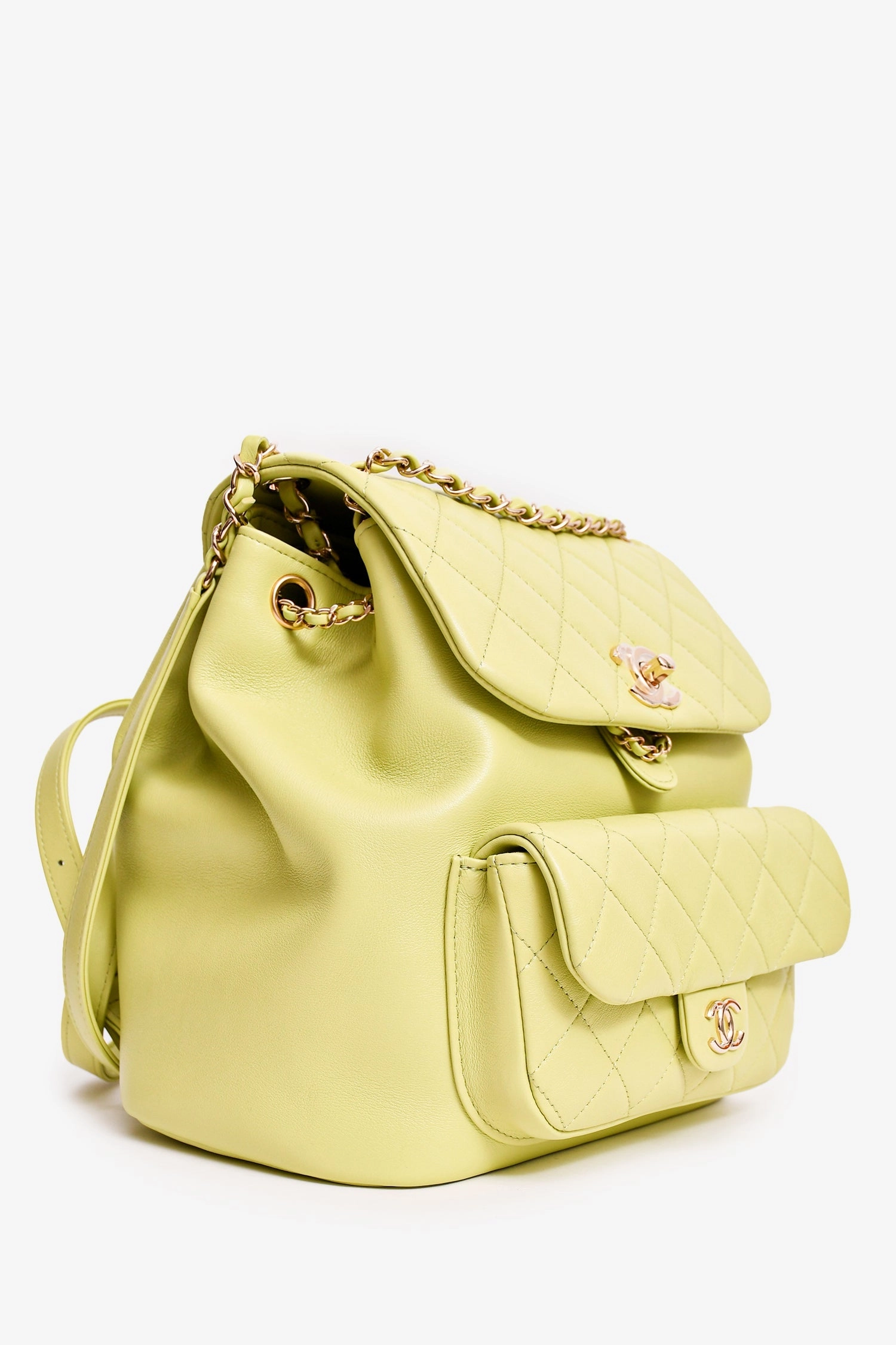 Chanel Mint Green Lambskin Small GHW Duma Backpack