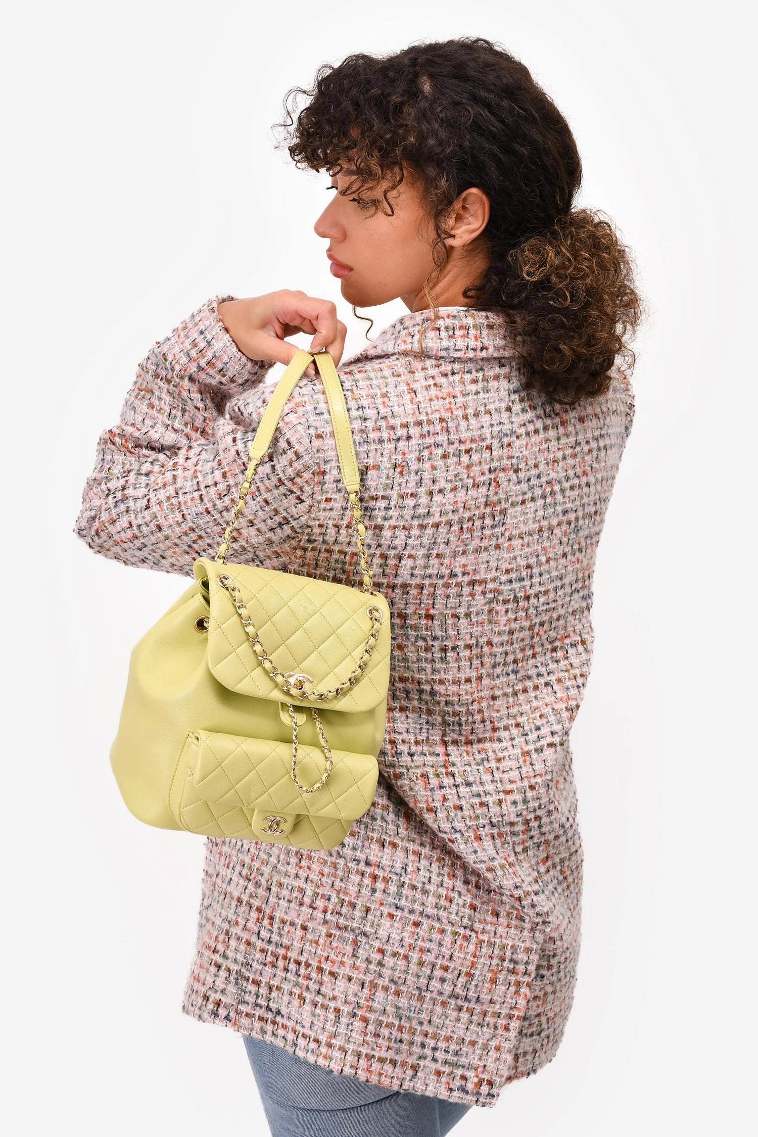 Chanel Mint Green Lambskin Small GHW Duma Backpack