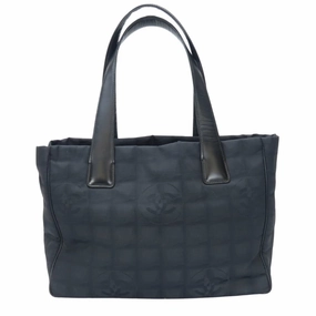 Chanel New Travel Line Jacquard Nylon Leather Tote Bag (Pre-Owned)