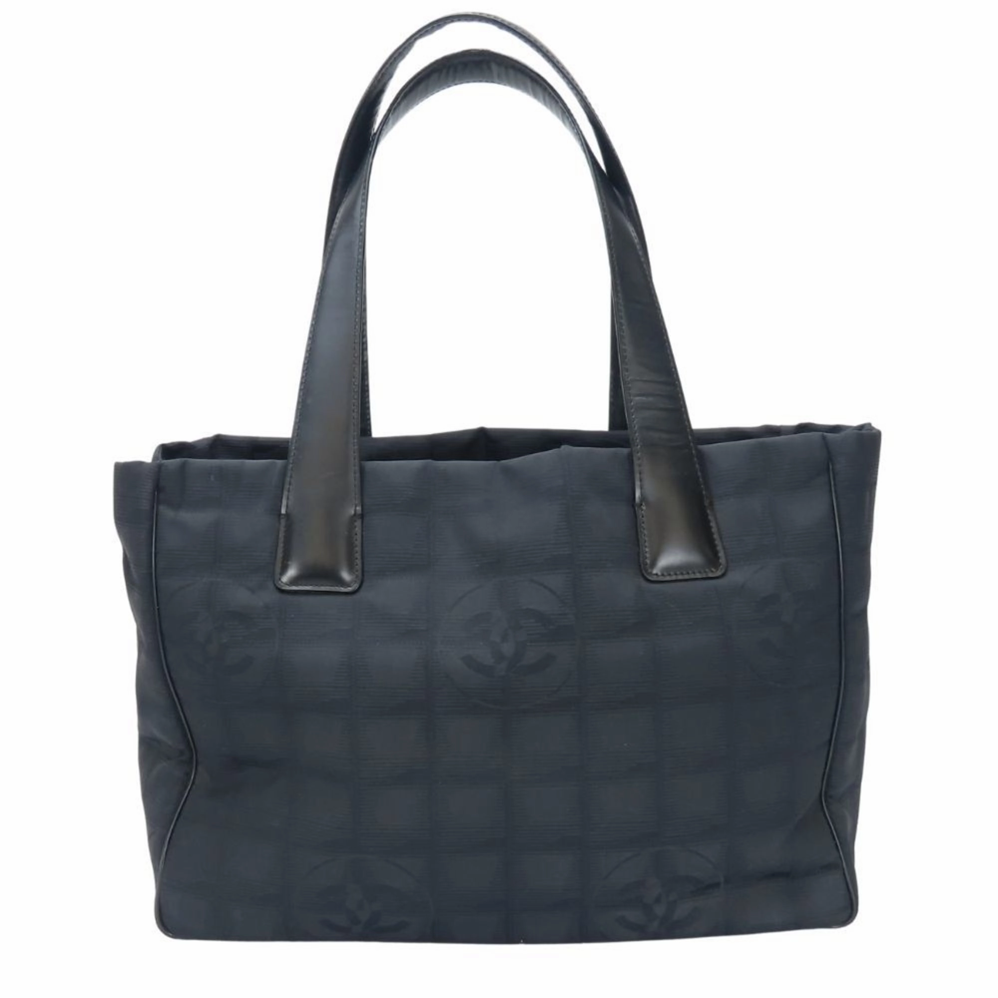 Chanel New Travel Line Jacquard Nylon Leather Tote Bag (Pre-Owned)