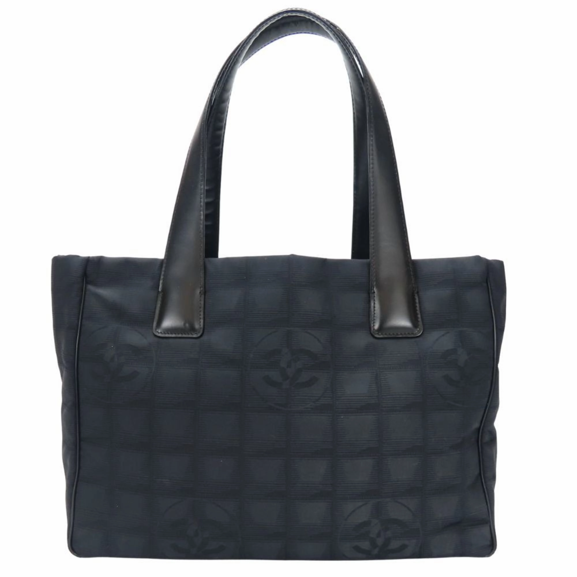 Chanel New Travel Line Jacquard Nylon Leather Tote Bag (Pre-Owned)