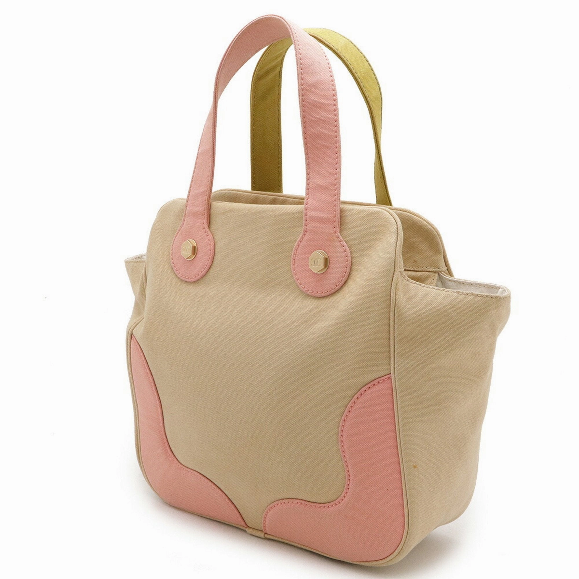 Chanel  pink Canvas Handbag Tote Bag (Pre-Owned)
