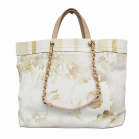 Chanel pink Canvas Leather Handbag Tote Bag (Pre-Owned)
