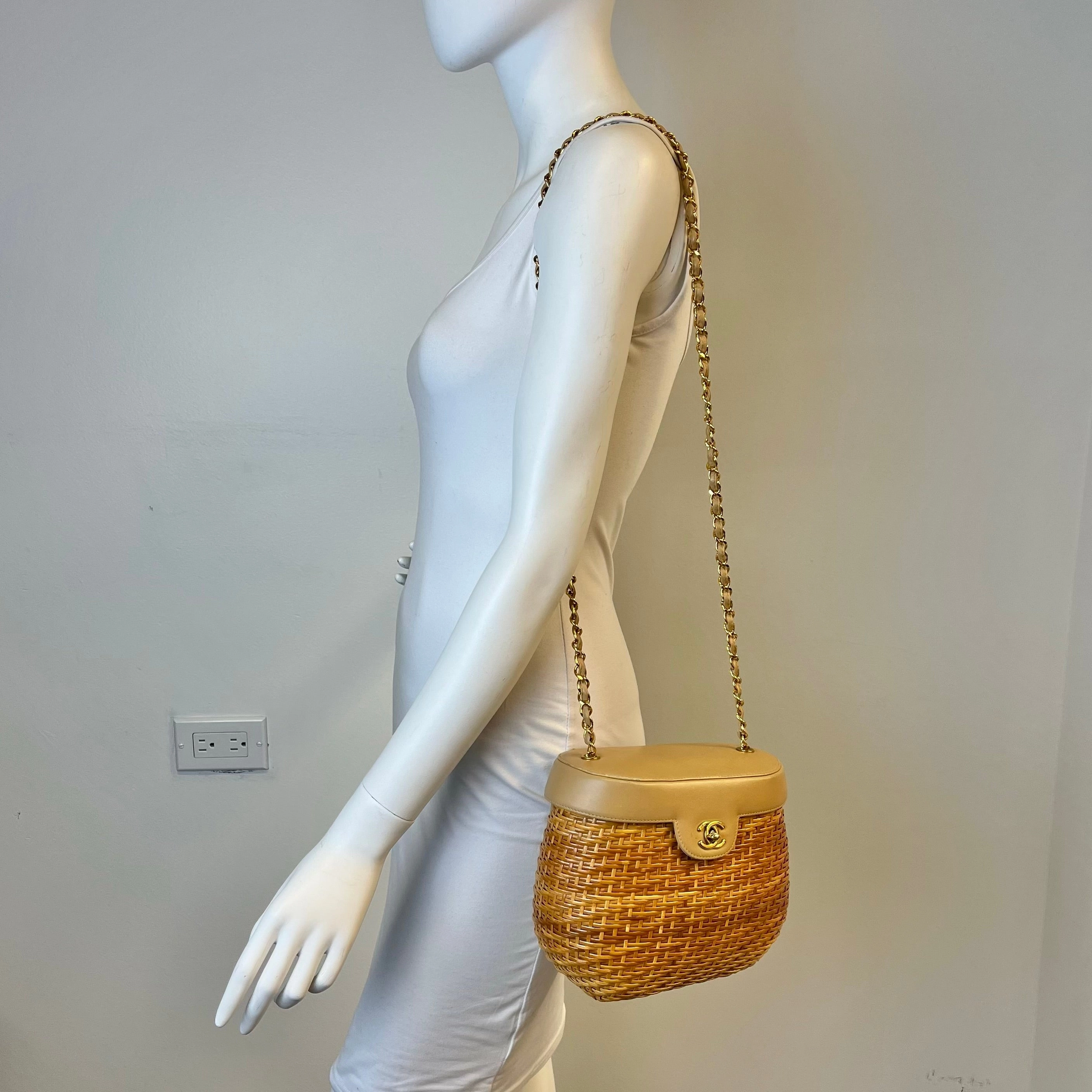 Chanel Rattan Wicker Shoulder Bag