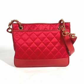 Chanel Satin Leather Shoulder Bag Tote Bag (Pre-Owned)