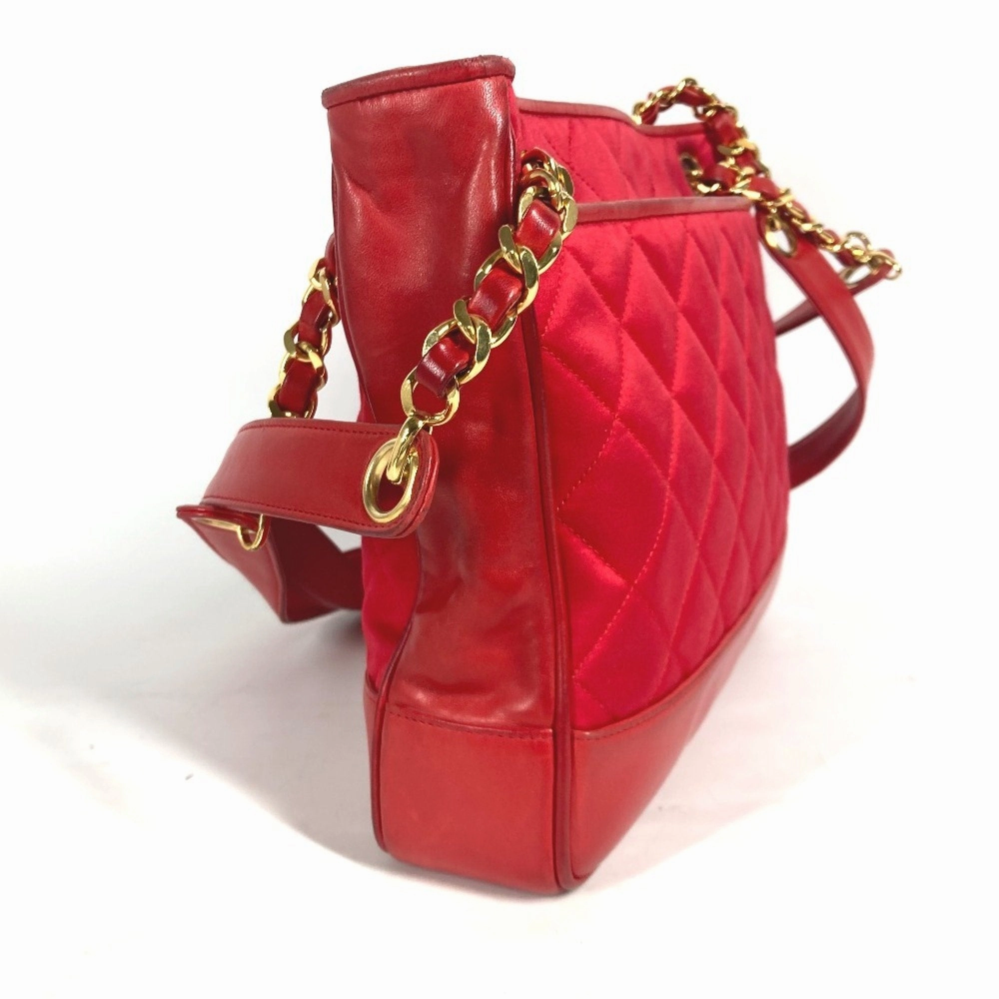 Chanel Satin Leather Shoulder Bag Tote Bag (Pre-Owned)