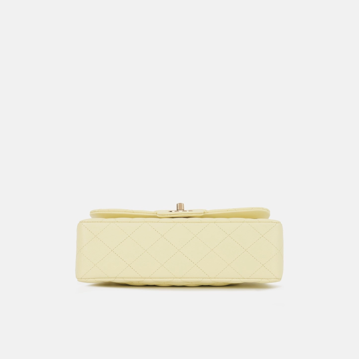 Chanel Small Classic Flap Bag Baby Yellow Caviar CGHW