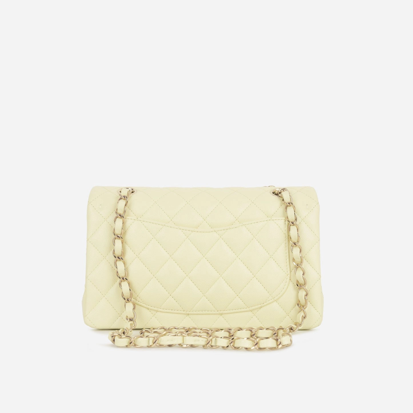 Chanel Small Classic Flap Bag Baby Yellow Caviar CGHW