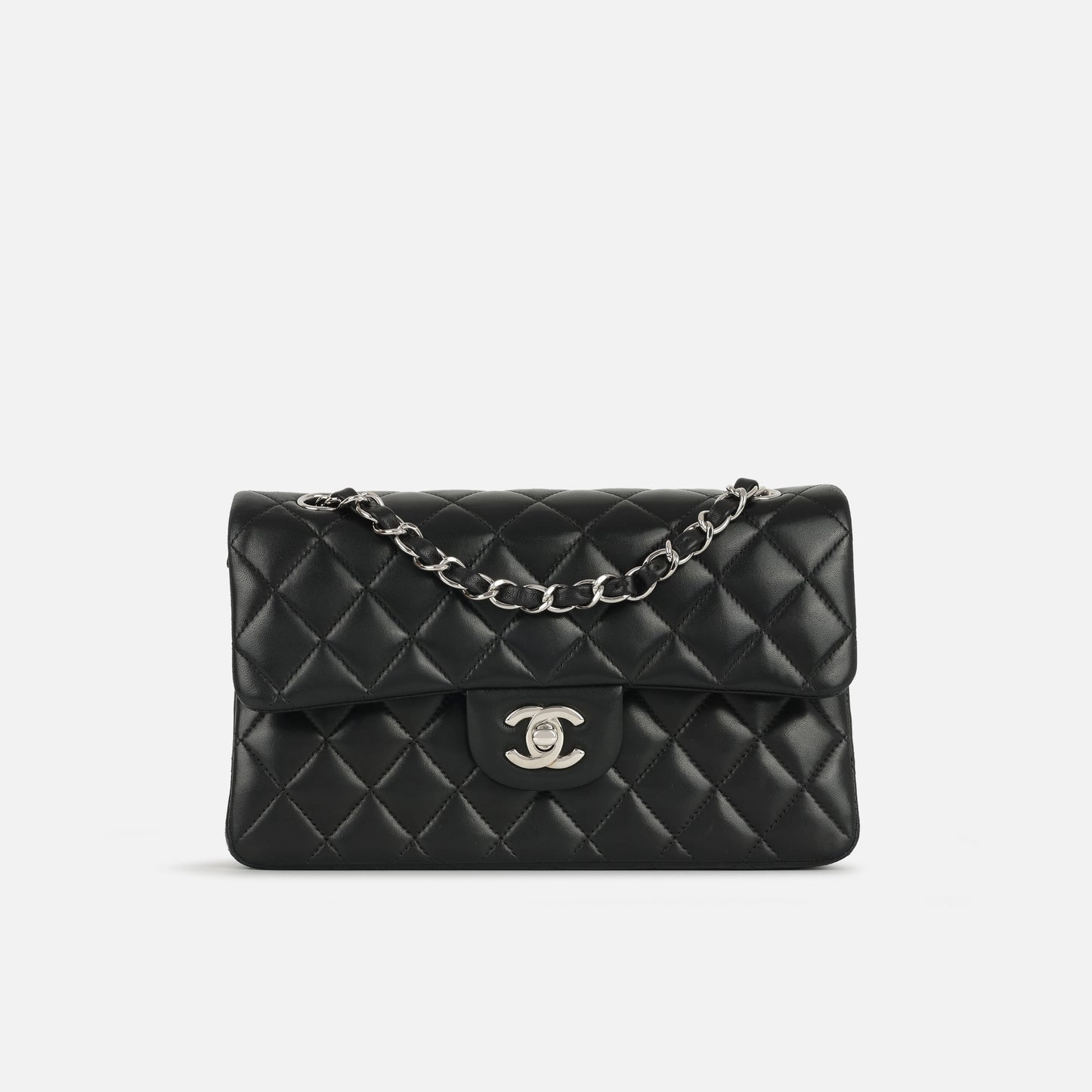 Chanel Small Classic Flap Bag Black Lambskin SHW 2012