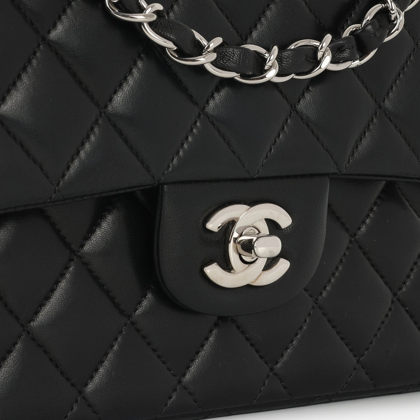 Chanel Small Classic Flap Bag Black Lambskin SHW 2012