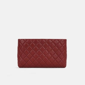 Chanel Timeless Quilted Clutch - Red Lambskin