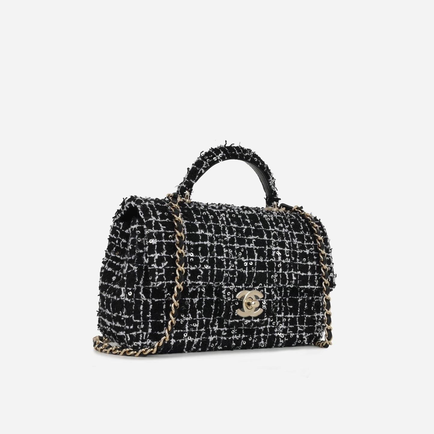 Chanel Top Handle Mini Flap - Mixed Tweed