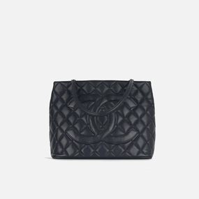 Chanel Vintage Medallion Tote - Navy
