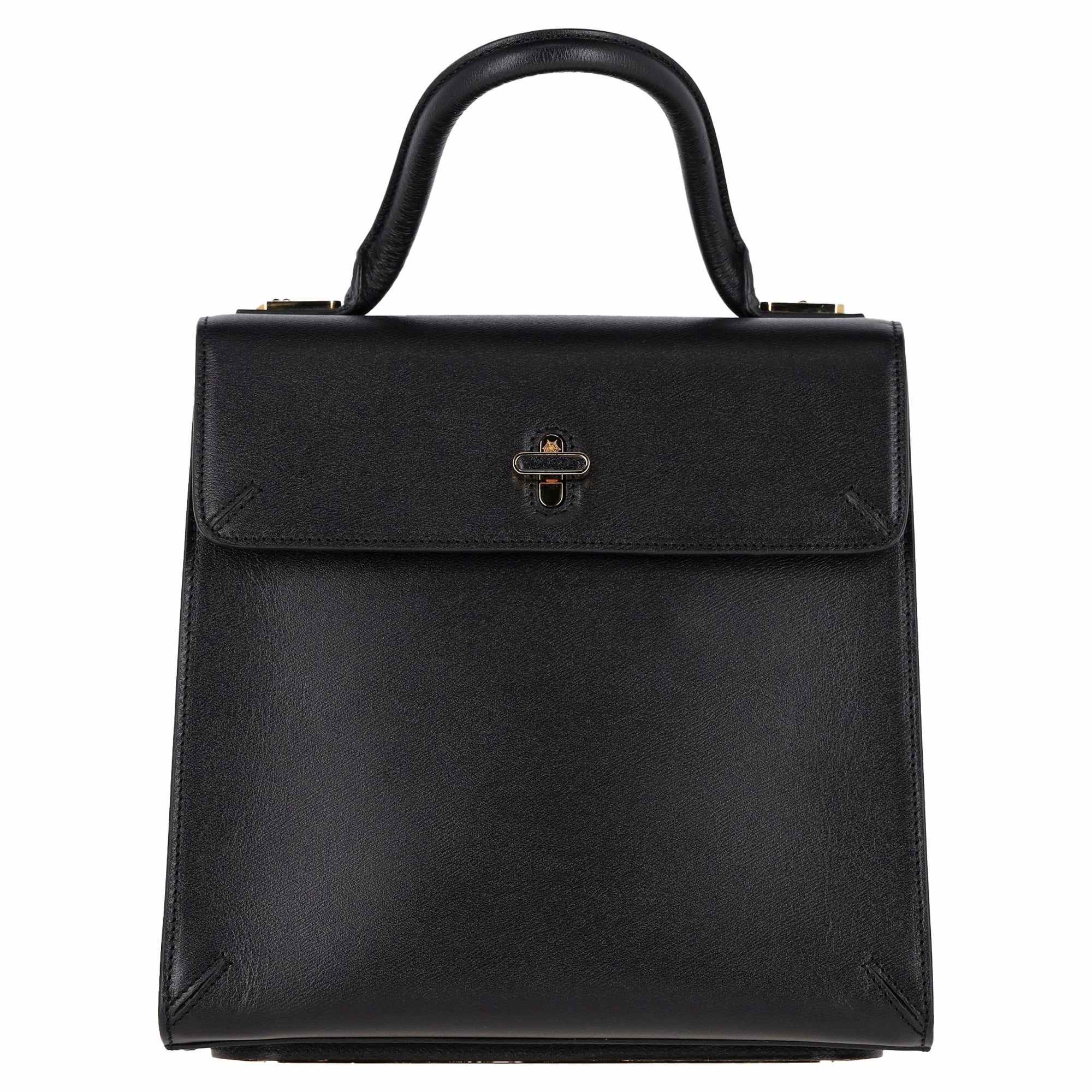 Charlotte Olympia Bogart Top Handle Bag with Gloves in Black Leather
