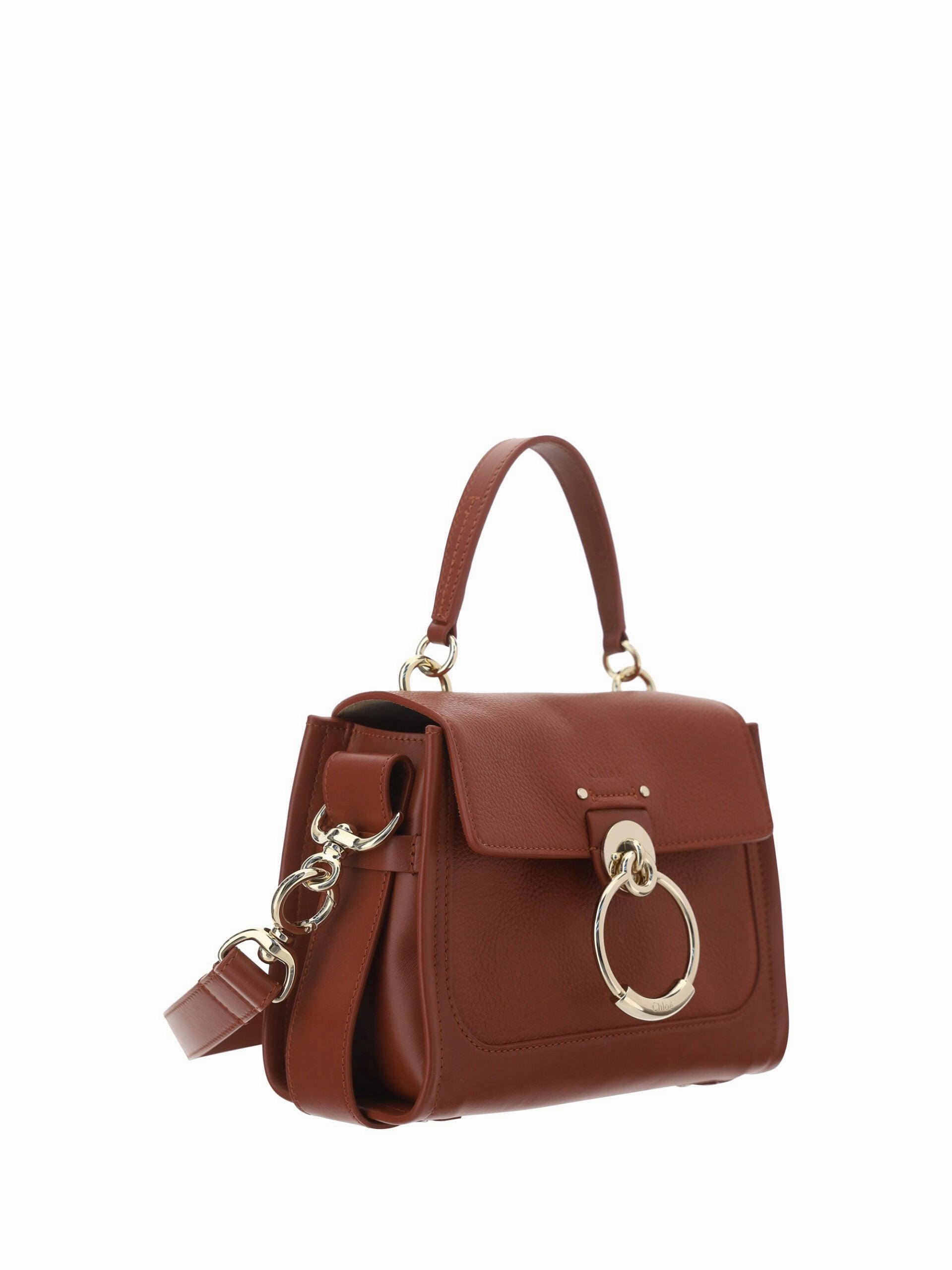 Chlo Elegant Sepia Brown Calfskin Shoulder Handbag