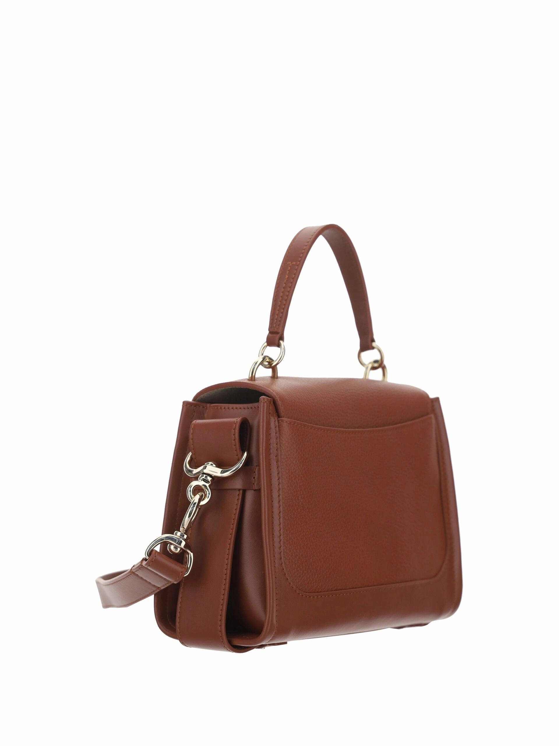 Chlo Elegant Sepia Brown Calfskin Shoulder Handbag