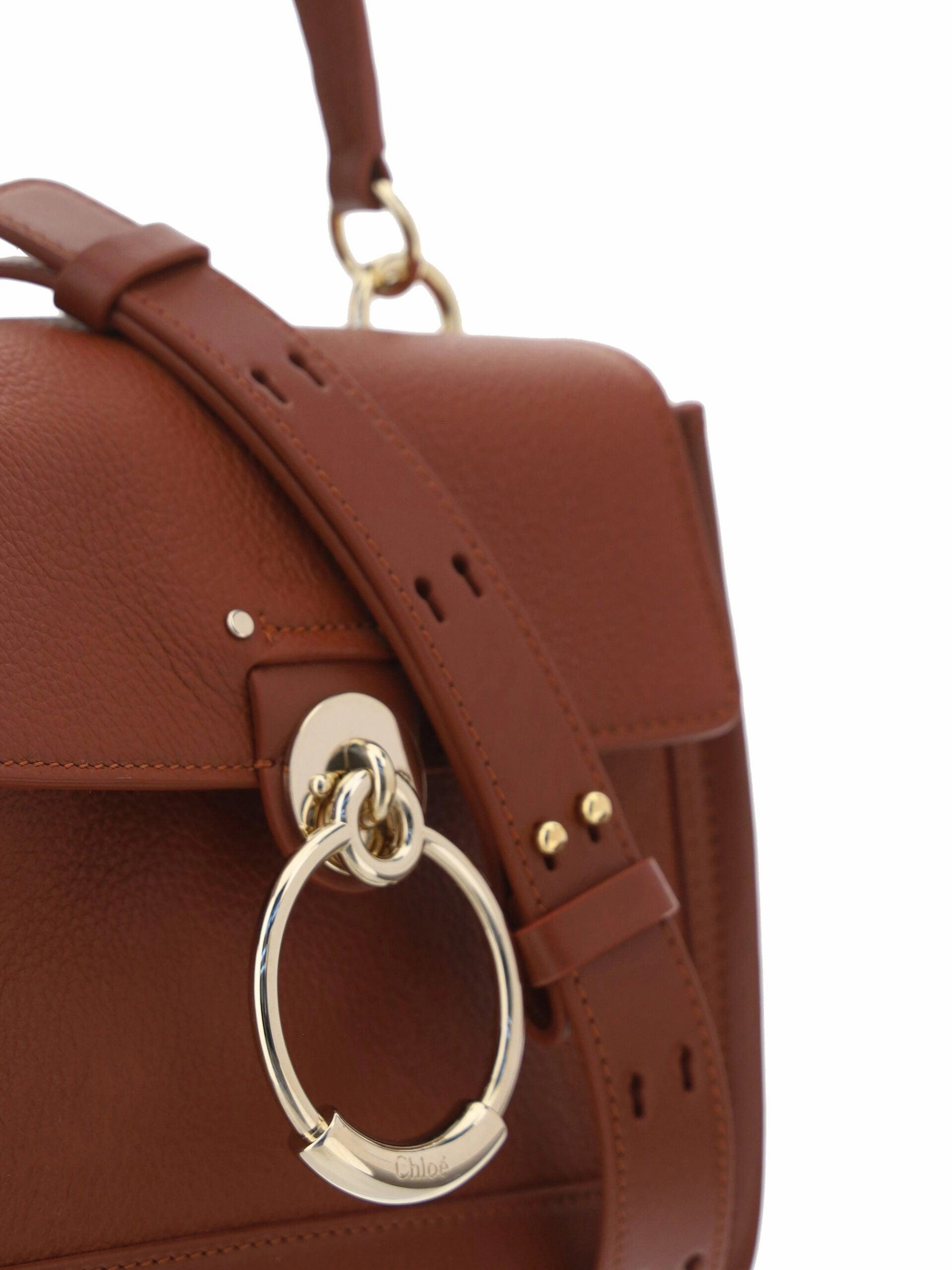 Chlo Elegant Sepia Brown Calfskin Shoulder Handbag