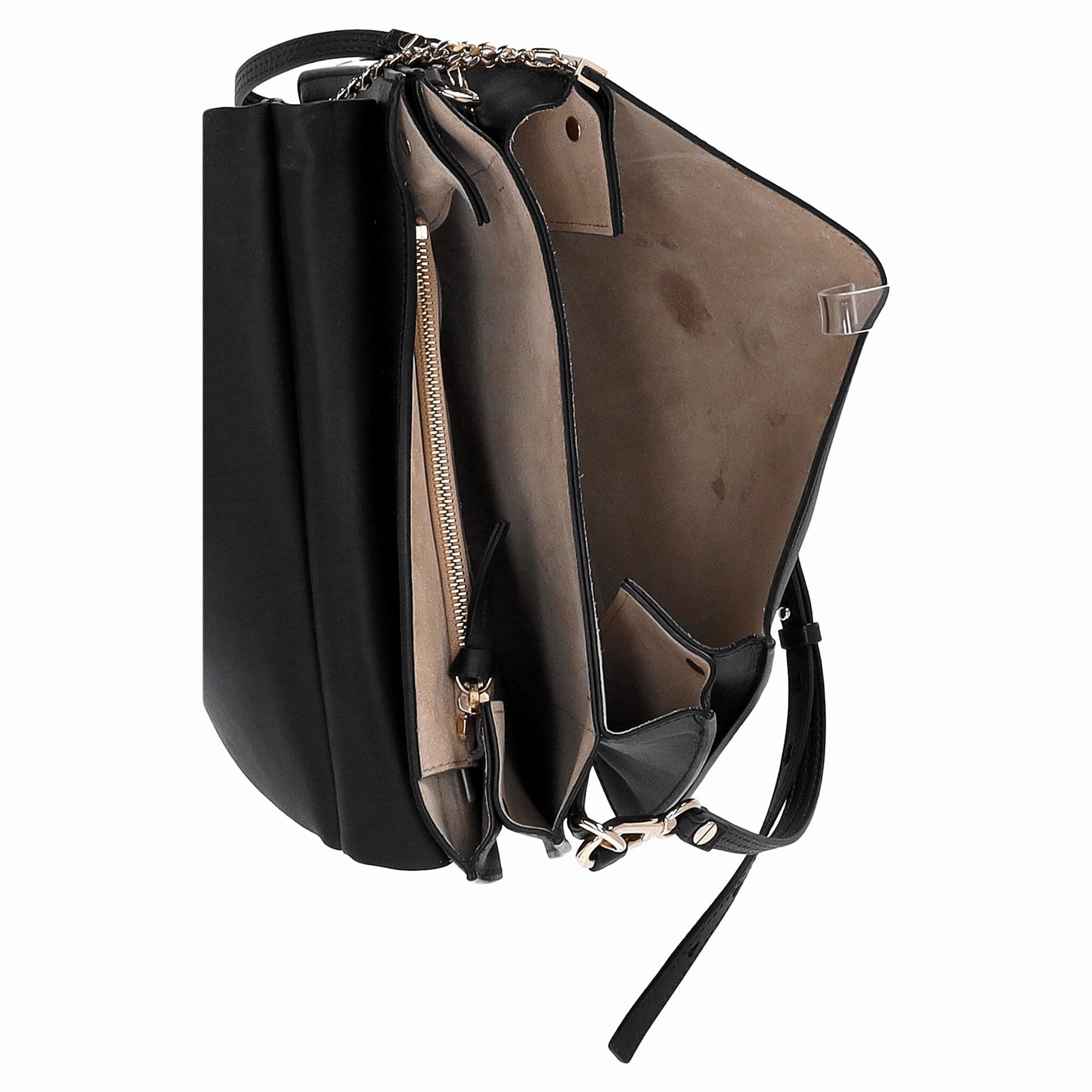 Chlo Medium Faye Shoulder Bag in Black Leather and Suede