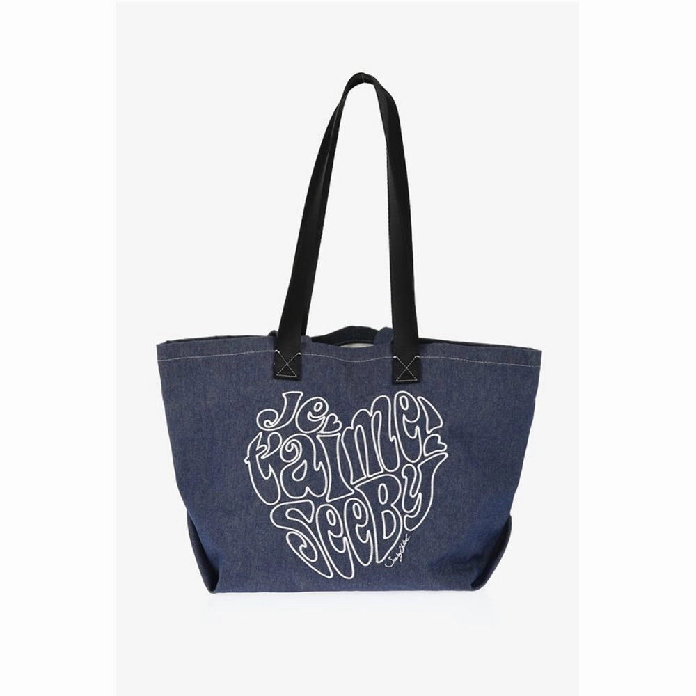 Chlo SEE BY Tote Bag with Embossed Women's Embroidery