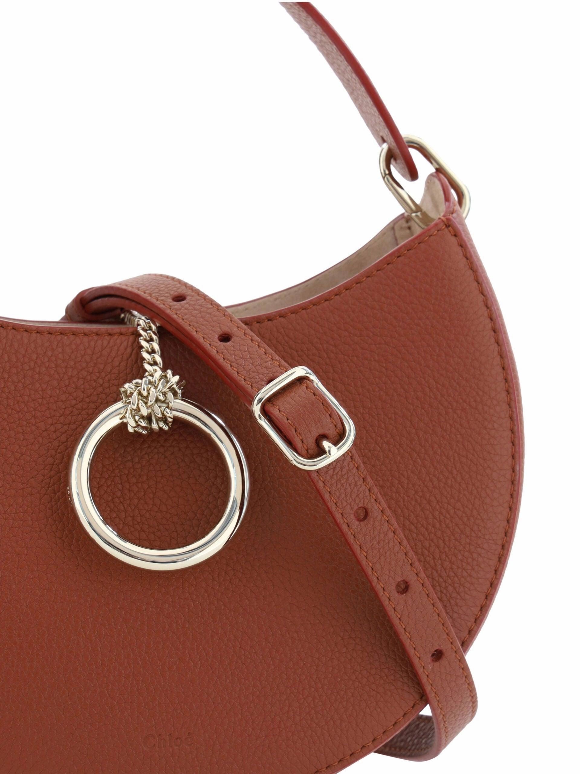 Chlo Sepia Brown Small Arlne Leather Shoulder Bag