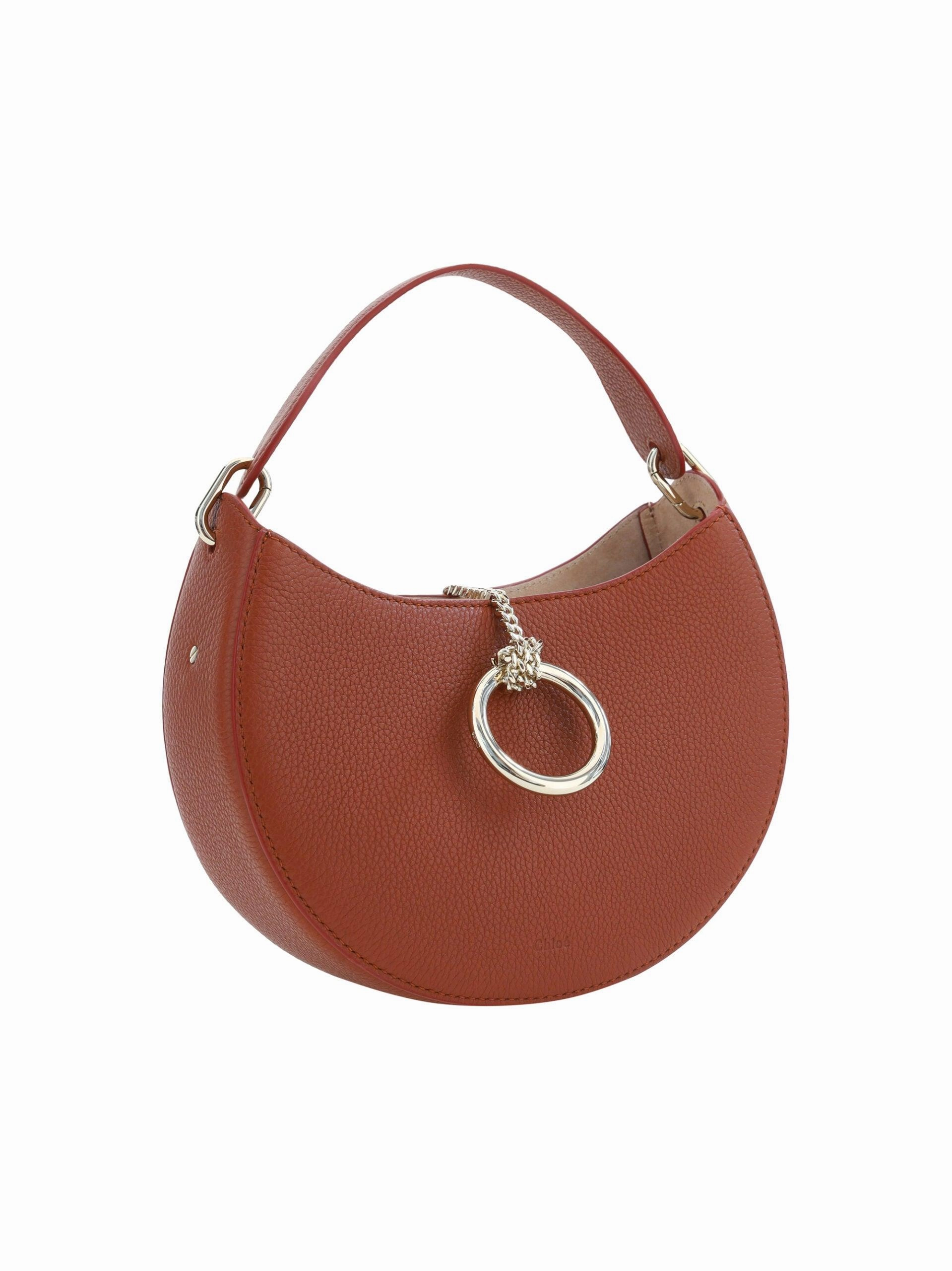 Chlo Sepia Brown Small Arlne Leather Shoulder Bag