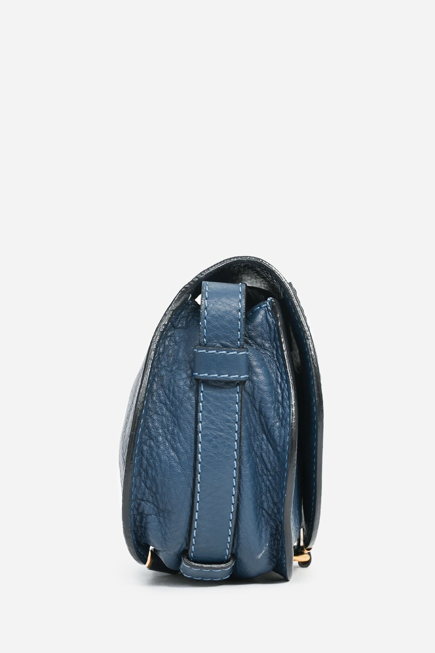 Chloe 2013 Navy Blue Leather Small 'Marcie' Saddle Crossbody Bag