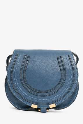 Chloe 2013 Navy Blue Leather Small 'Marcie' Saddle Crossbody Bag